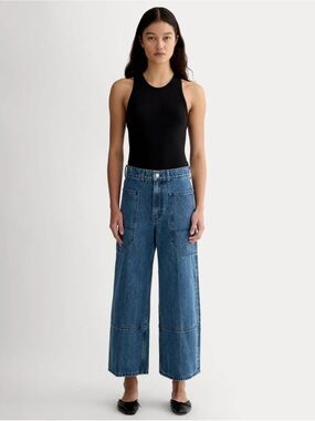 New Everlane THE WAY-HIGH® GARDENER CROPPED JEAN in Diamond Stone